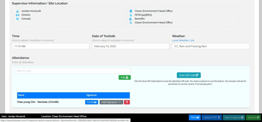 An Image of a Digital Toolbox Talk, toolbox talk apps are typically used to organize and store all toolbox talks for easy review and compliance purposes